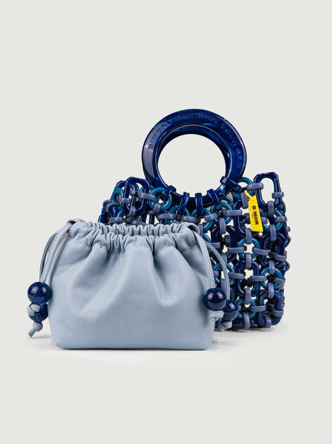BORSA CON MANICI DOLL IN RESINA MULTICOLOR BLU
