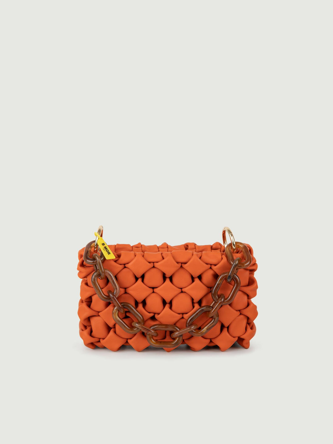 BORSA CURLY IN PELLE INTRECCIATA ARANCIONE