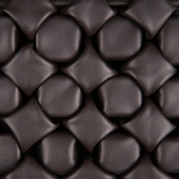 BORSA CURLY IN PELLE INTRECCIATA TESTA MORO