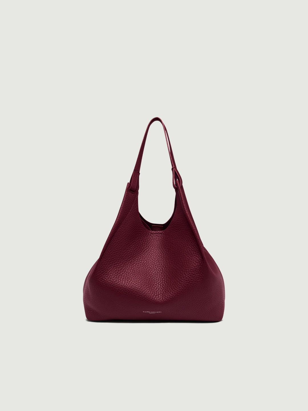 BORSA DUA IN PELLE BORDEAUX