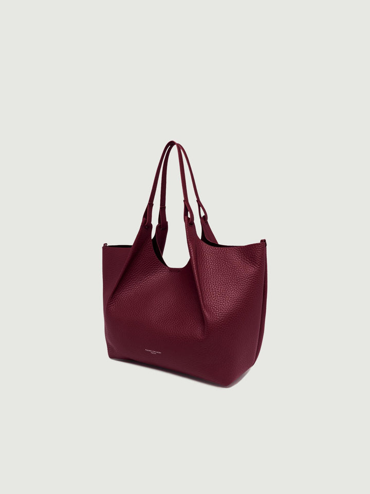 BORSA DUA IN PELLE BORDEAUX