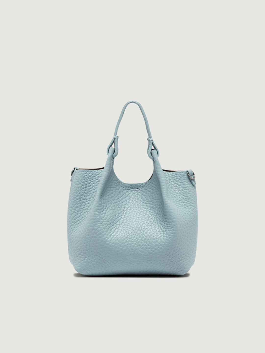 BORSA DUA MINI IN PELLE AZZURRA