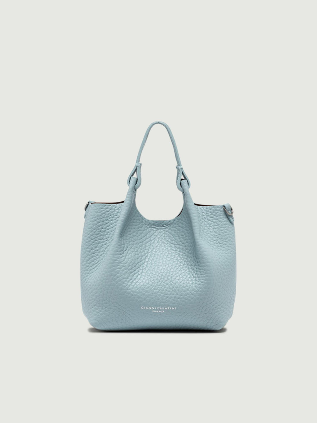 BORSA DUA MINI IN PELLE AZZURRA