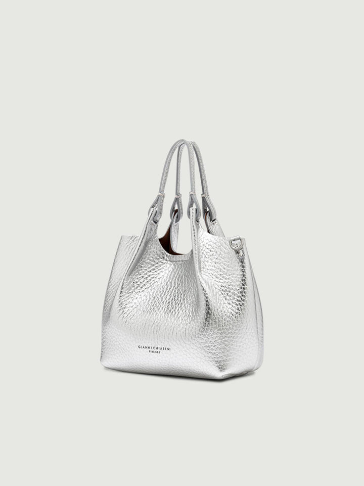 BORSA DUA MINI IN PELLE SILVER
