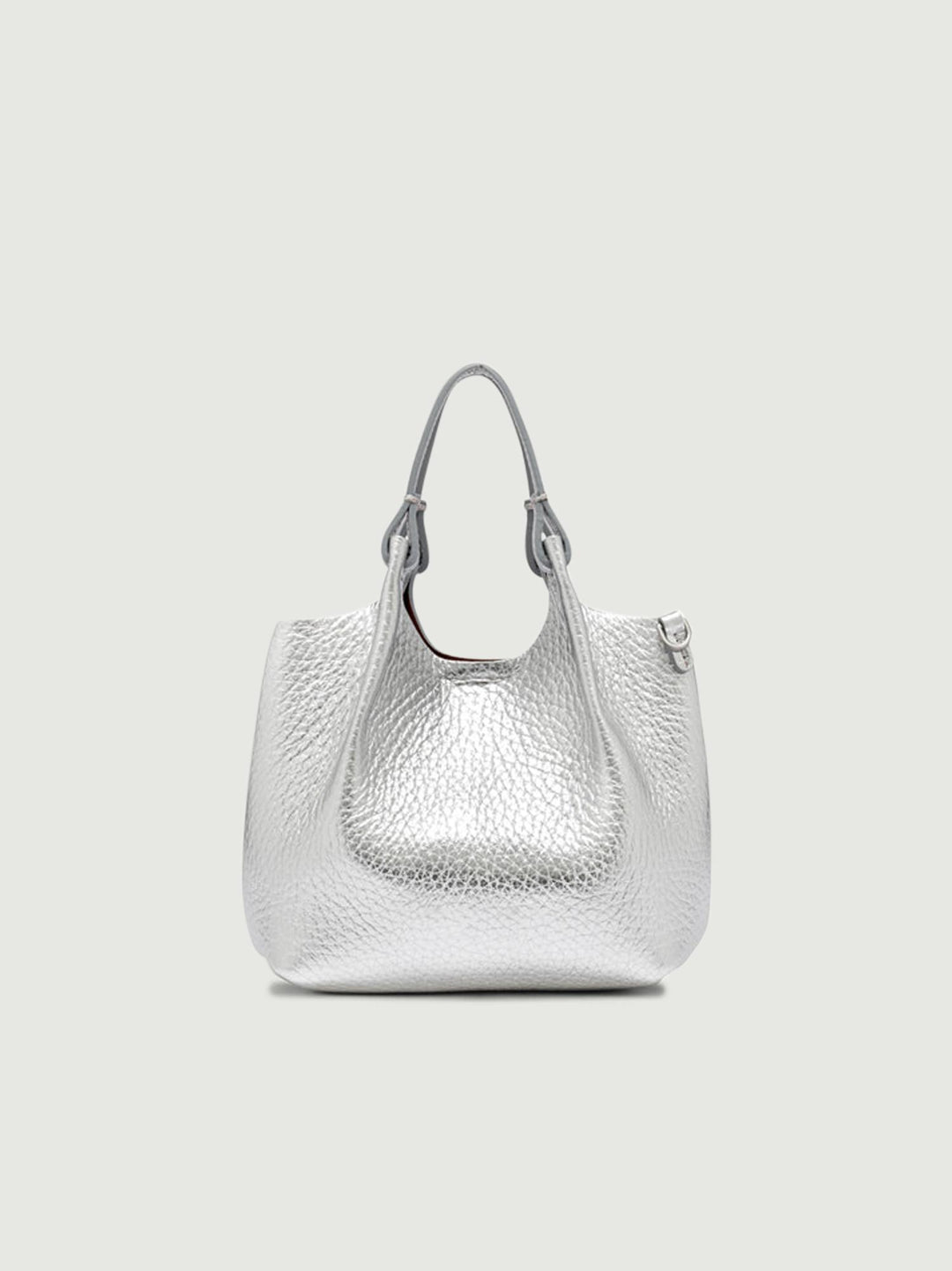 BORSA DUA MINI IN PELLE SILVER