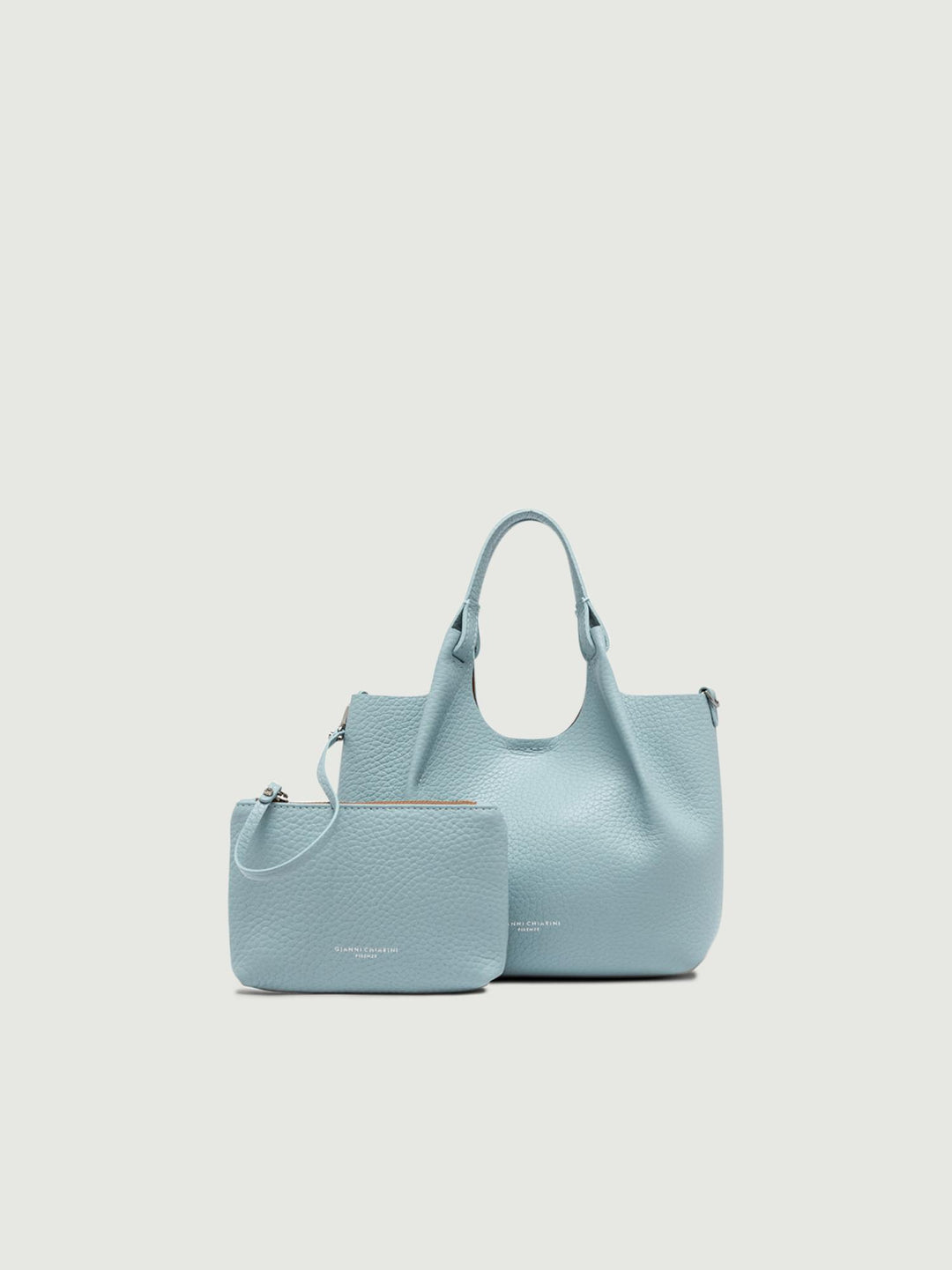 BORSA DUA SMALL IN PELLE AZZURRA