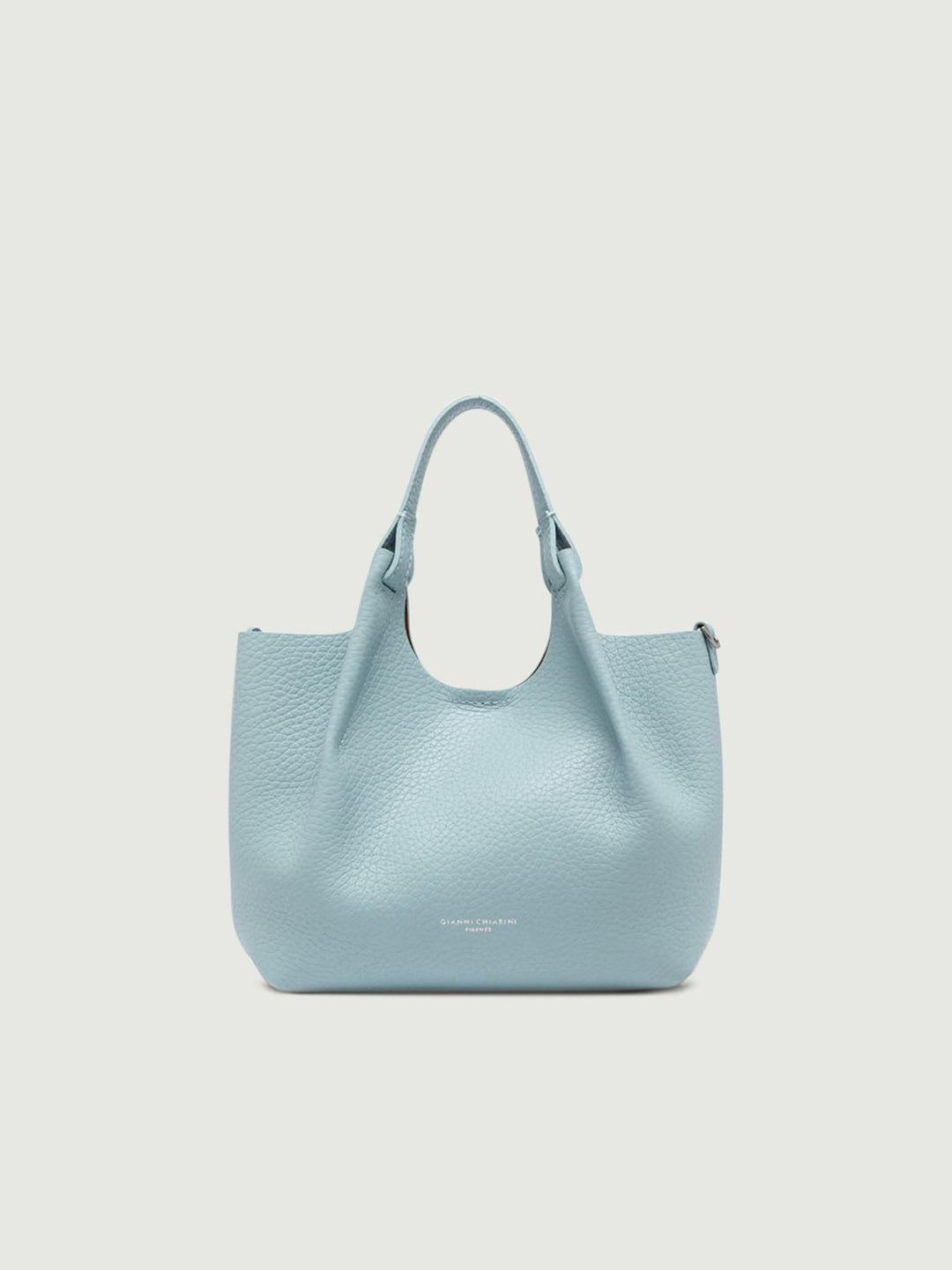 BORSA DUA SMALL IN PELLE AZZURRA