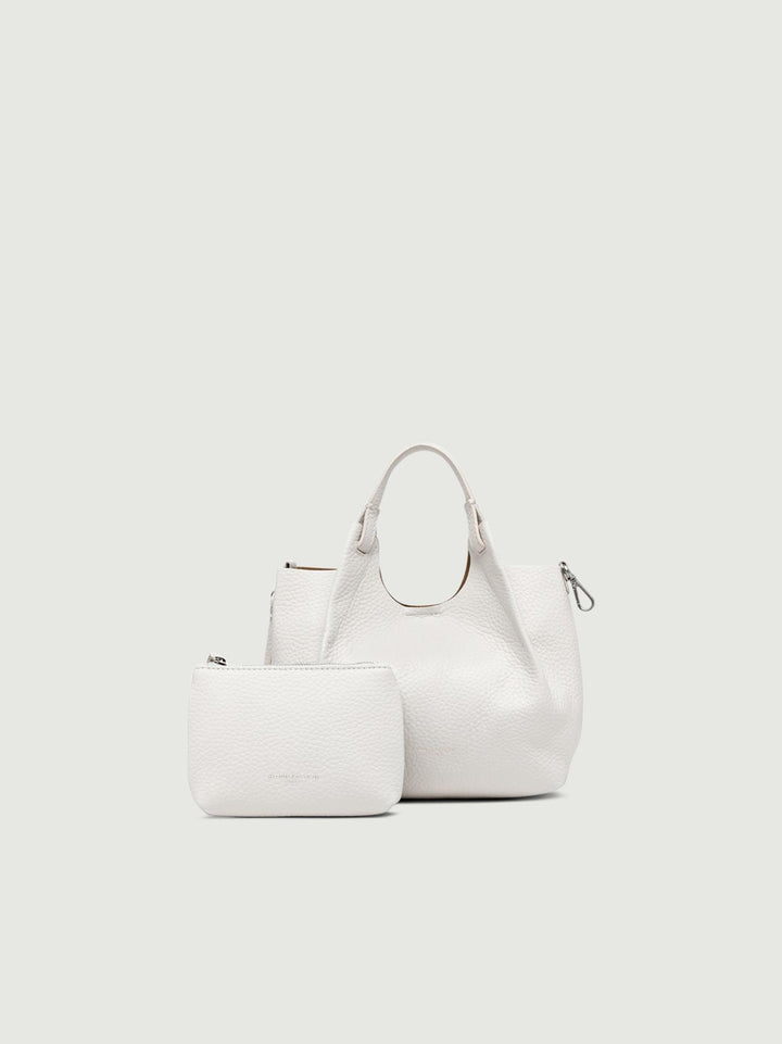 BORSA DUA SMALL IN PELLE SABBIA
