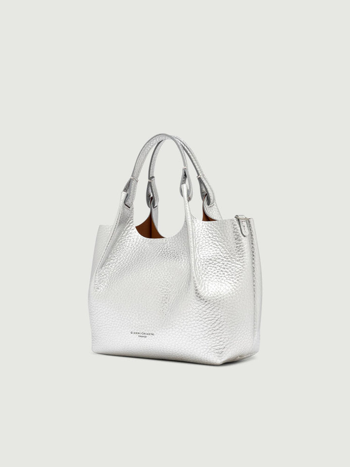 BORSA DUA SMALL IN PELLE SILVER