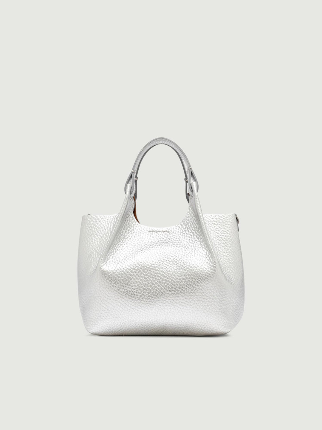 BORSA DUA SMALL IN PELLE SILVER