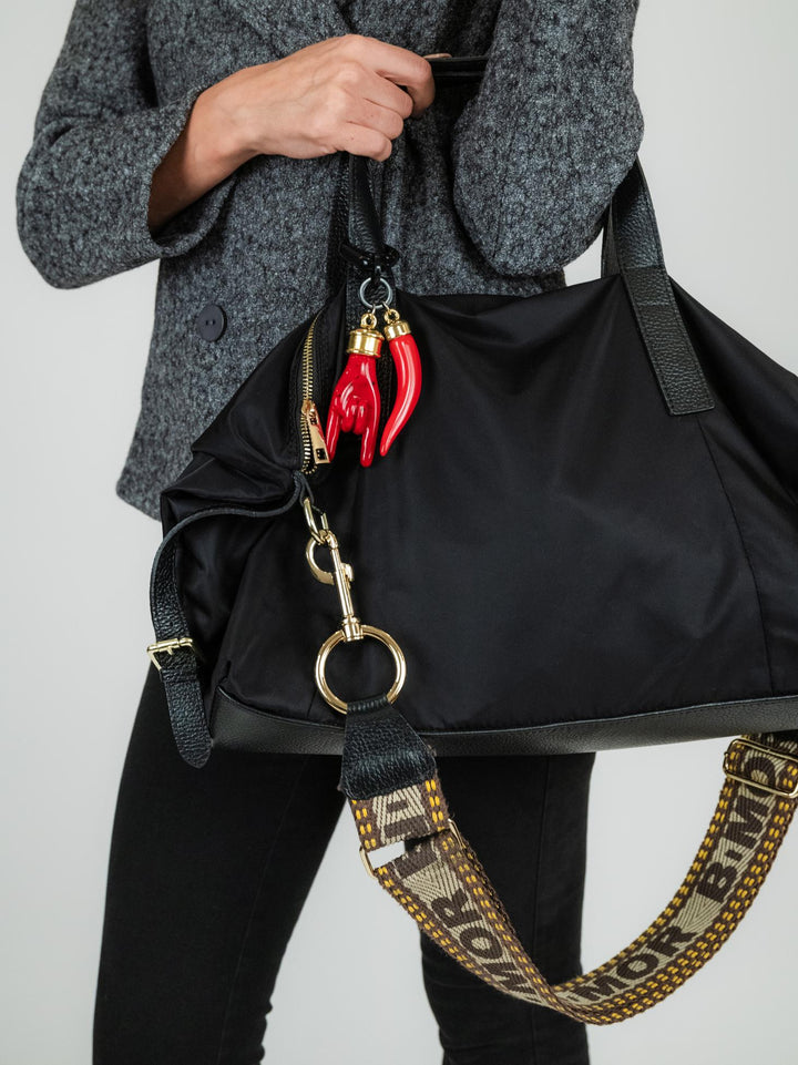 BORSA IN NYLON NERO CARRY