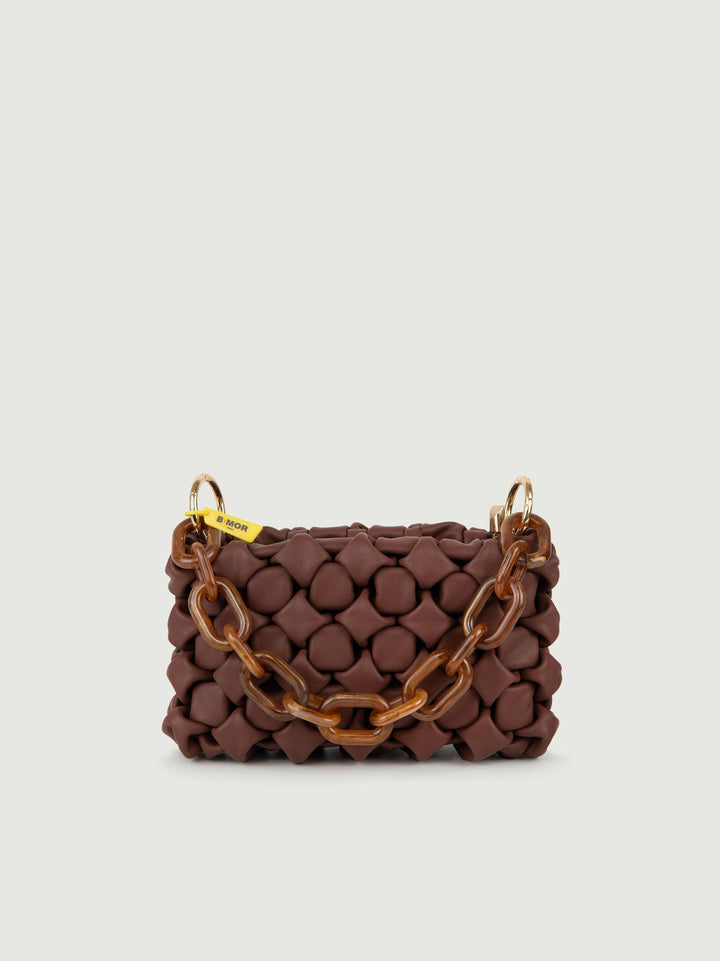 BORSA IN PELLE INTRECCIATA BRUCIATO CURLY