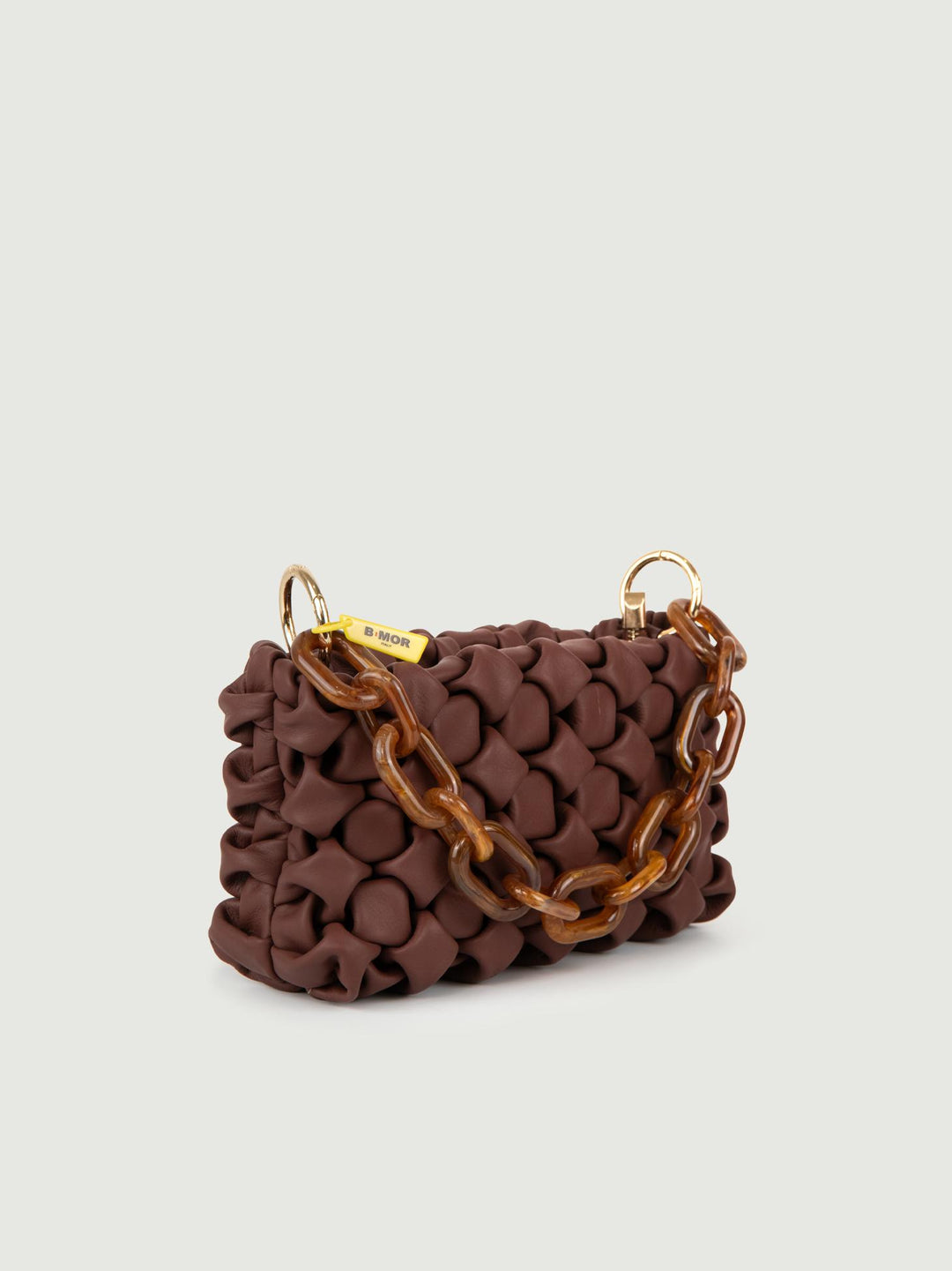 BORSA IN PELLE INTRECCIATA BRUCIATO CURLY