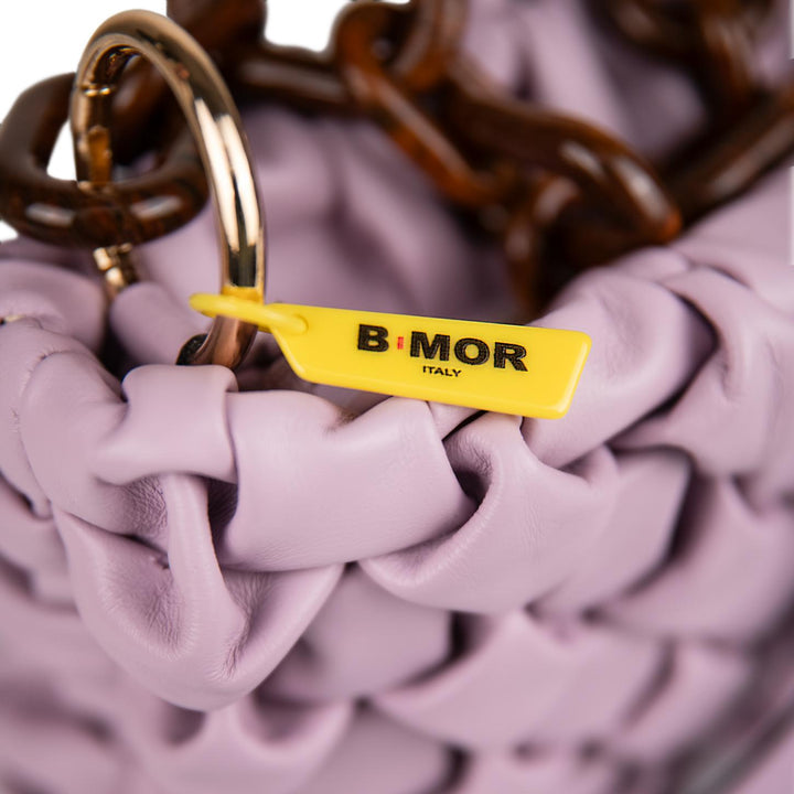 BORSA IN PELLE INTRECCIATA LILLA "CURLY"