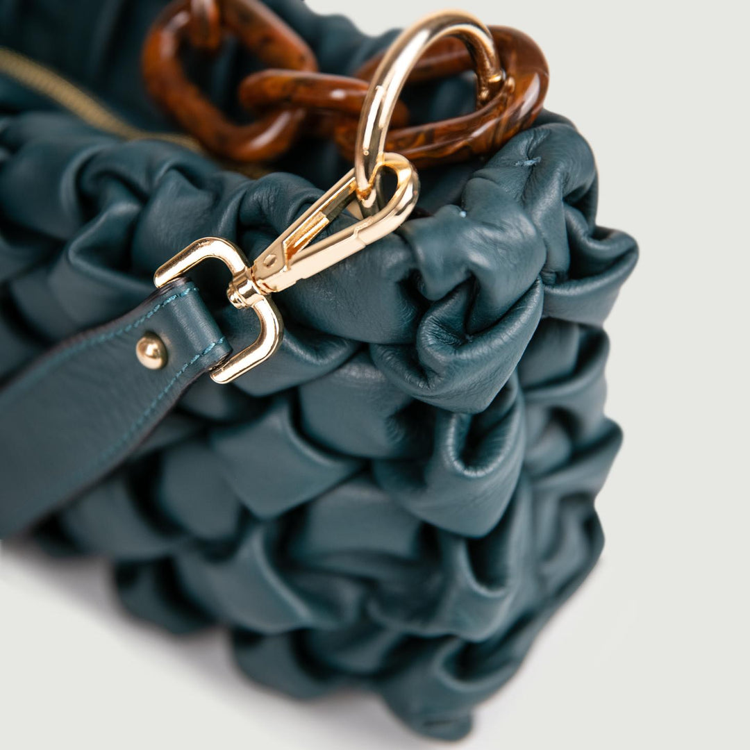 BORSA IN PELLE INTRECCIATA OTTANIO "CURLY"