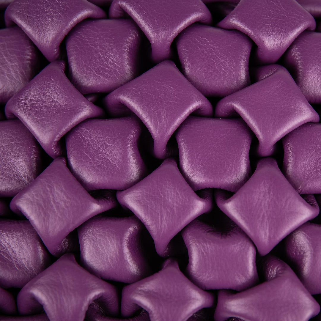 BORSA IN PELLE INTRECCIATA VIOLA "CURLY"