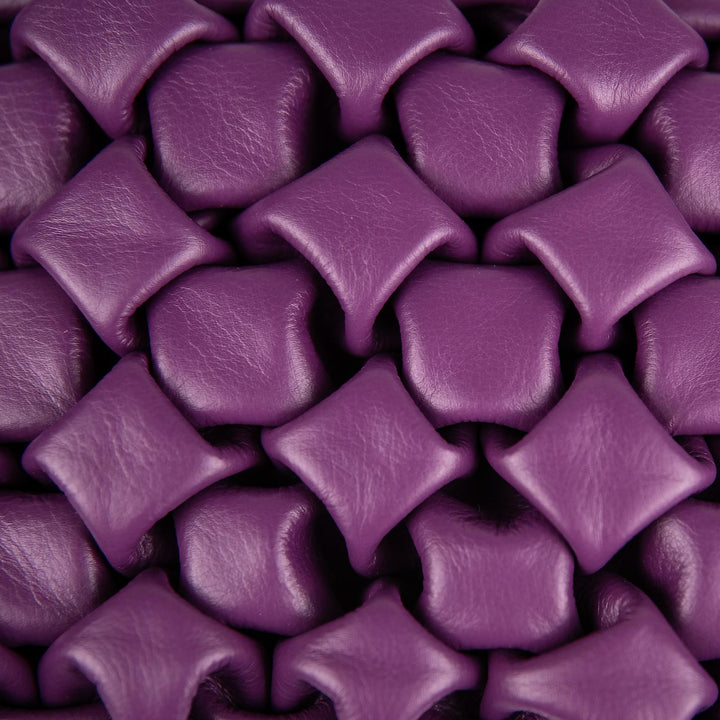 BORSA IN PELLE INTRECCIATA VIOLA "CURLY"