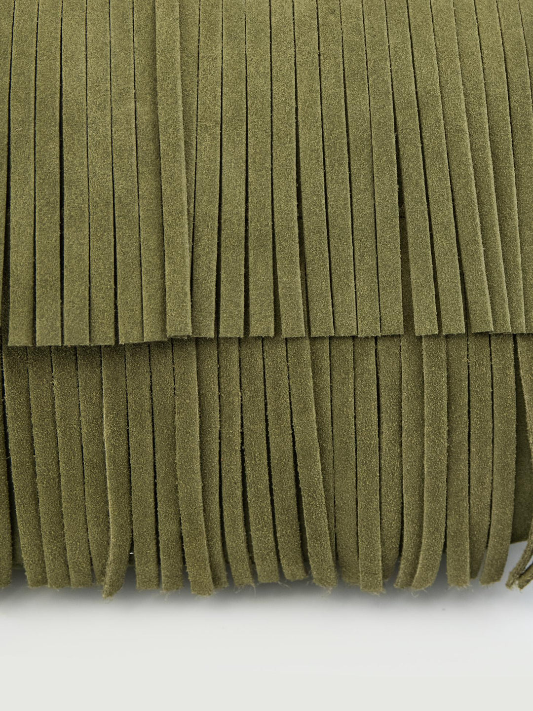 BORSA JIGLY CON FRANGE IN CAMOSCIO VERDE