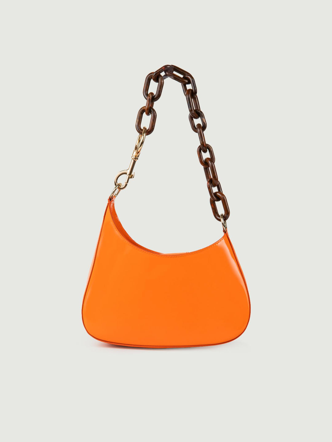 BORSA MINI CURVY ARANCIONE IN PELLE VERNICE