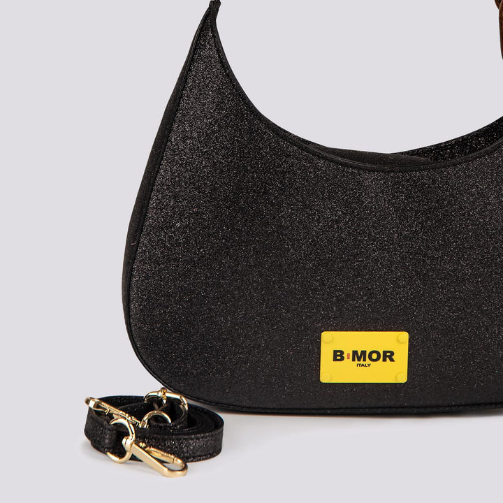 BORSA MINI CURVY Glitter Barbie Black