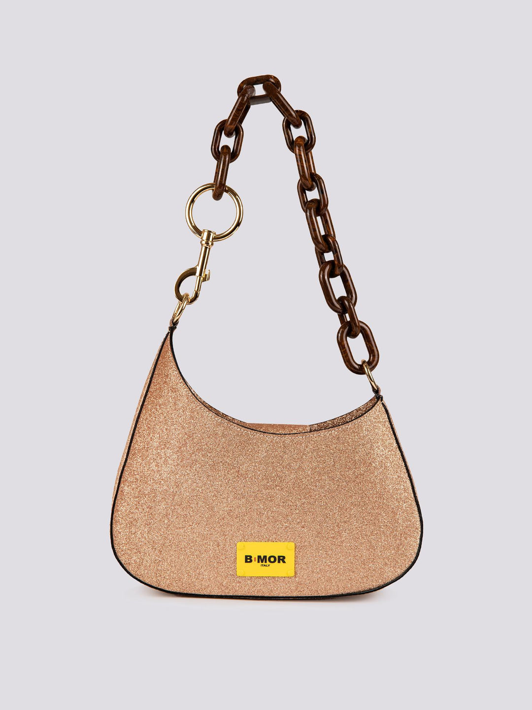 BORSA MINI CURVY Glitter Barbie Gold