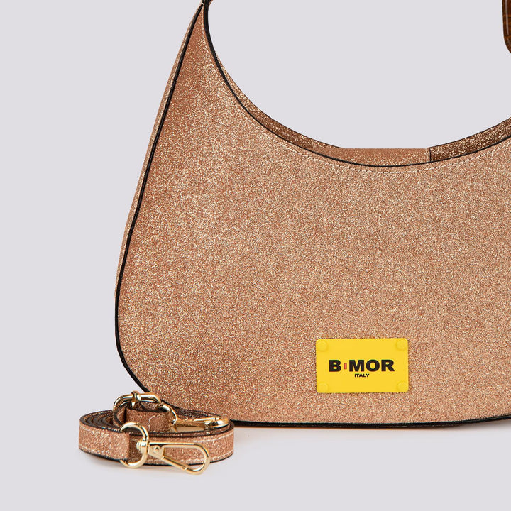 BORSA MINI CURVY Glitter Barbie Gold