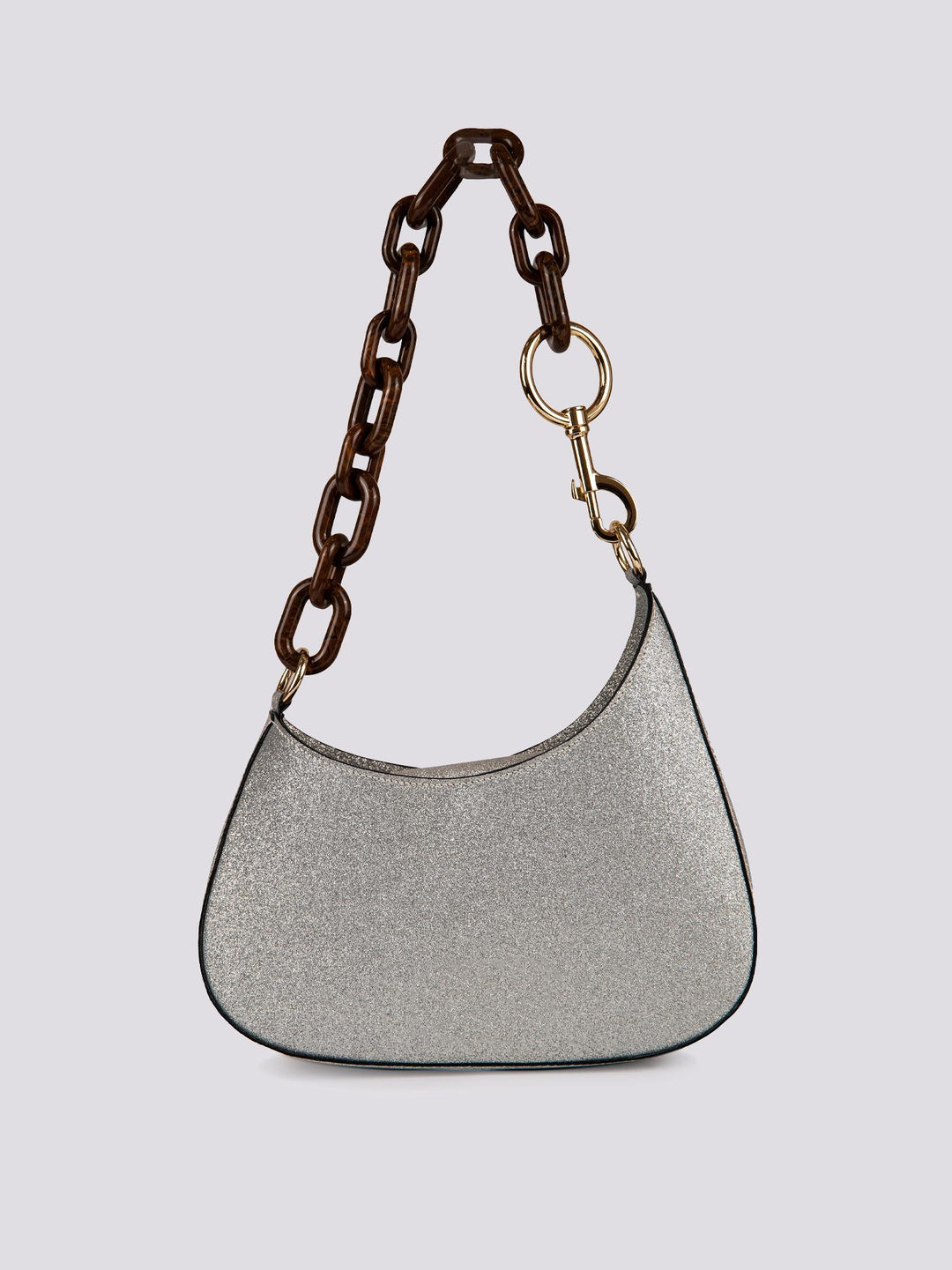 BORSA MINI CURVY Glitter Barbie SILVER