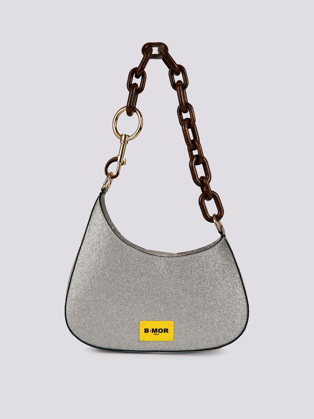BORSA MINI CURVY Glitter Barbie SILVER