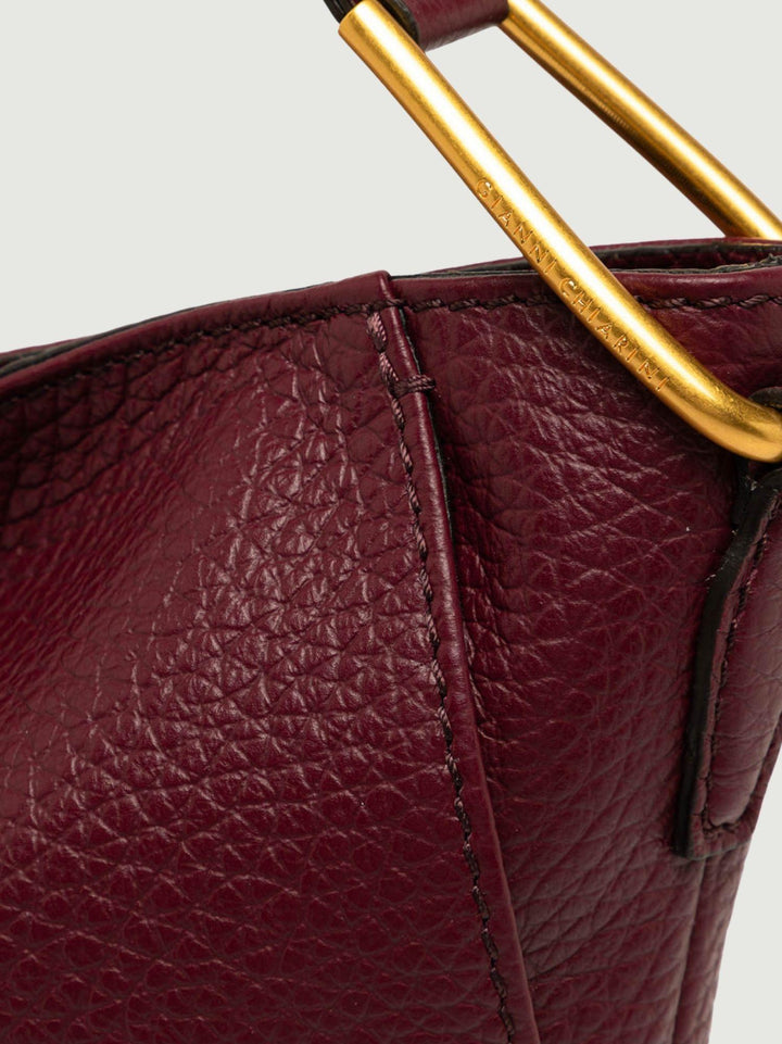 BORSA NATASHA IN PELLE GRANA MAXI WINE BERRY