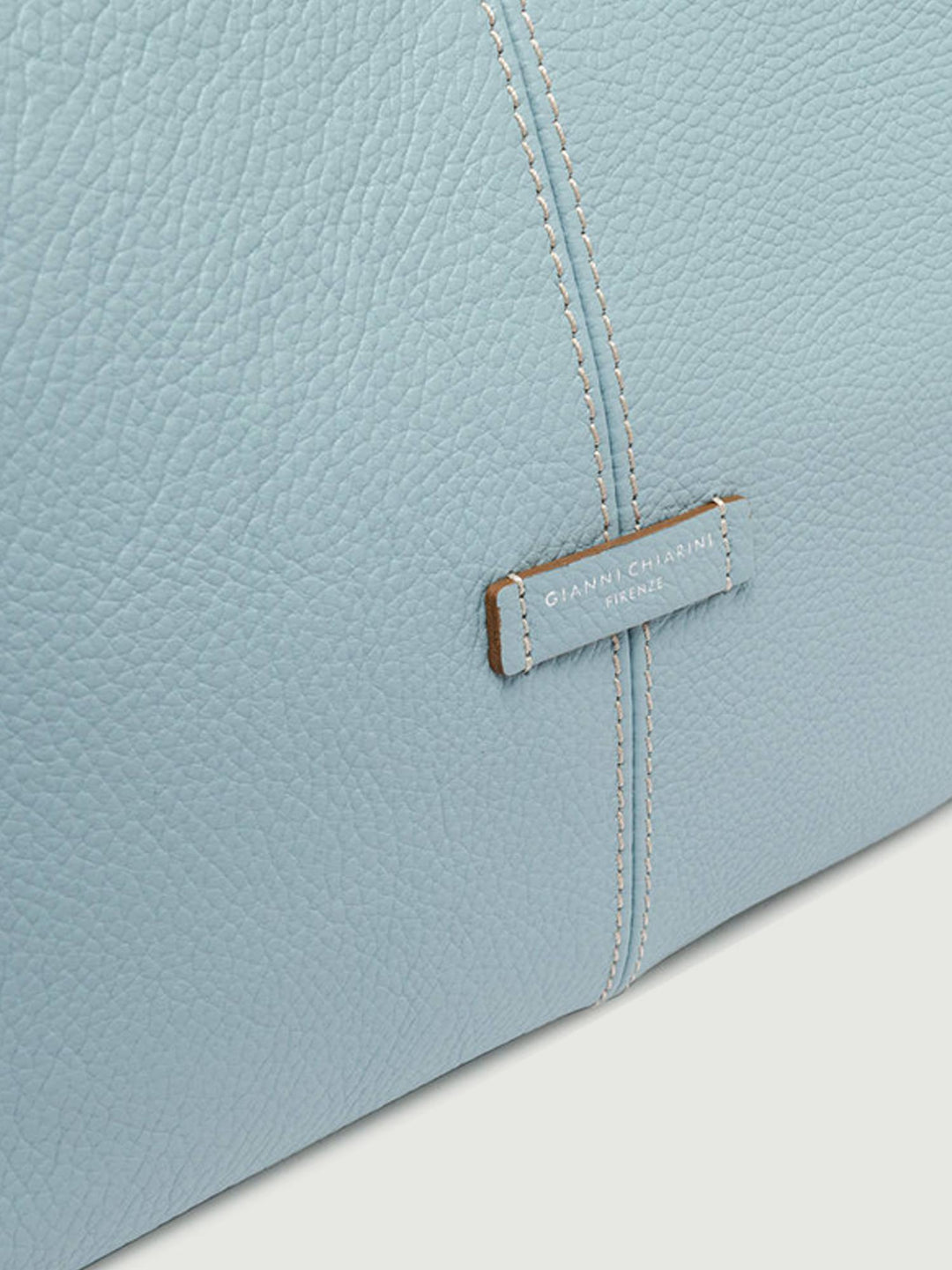 BORSA NORMA IN PELLE AZZURRA