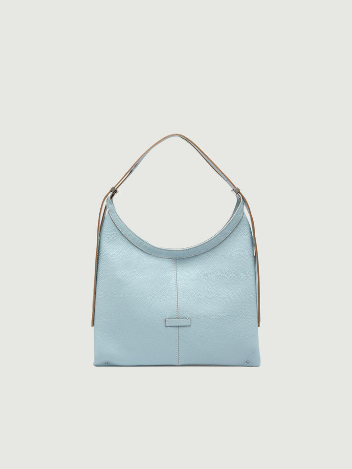 BORSA NORMA IN PELLE AZZURRA