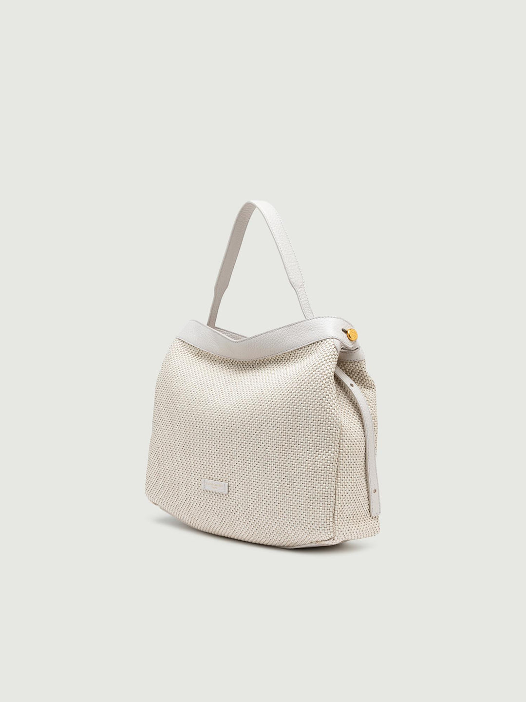 BORSA OTTAVIA GRANDE IN PAGLIA INTRECCIATA BIANCA