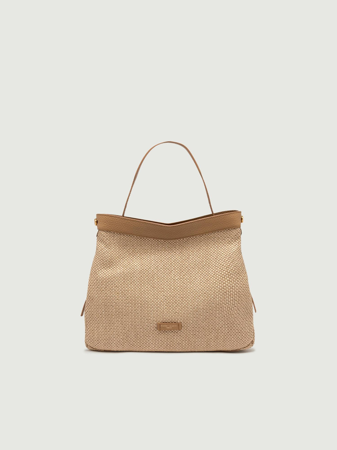 BORSA OTTAVIA GRANDE IN PAGLIA INTRECCIATA NATURALE
