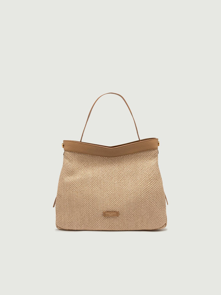BORSA OTTAVIA GRANDE IN PAGLIA INTRECCIATA NATURALE