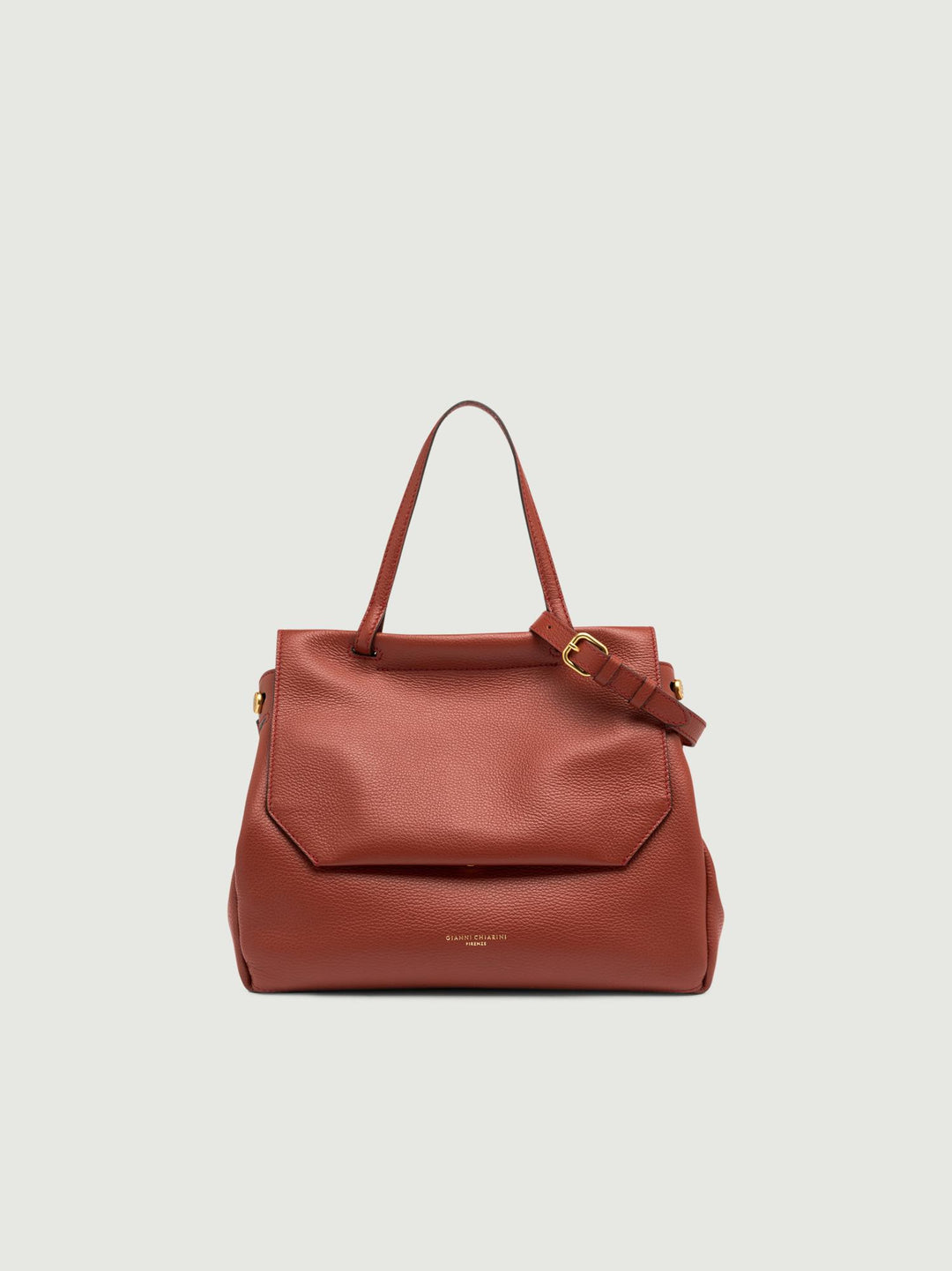 BORSA OTTAVIA IN PELLE MARTELLATA MATTONE