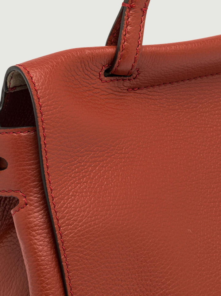 BORSA OTTAVIA IN PELLE MARTELLATA MATTONE