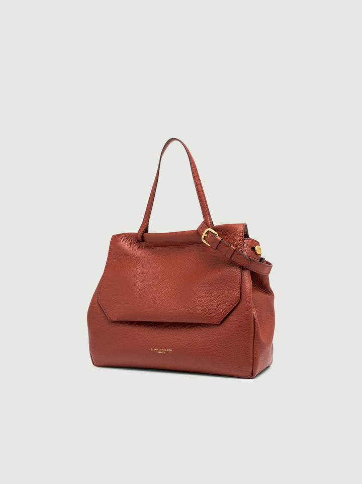 BORSA OTTAVIA IN PELLE MARTELLATA MATTONE