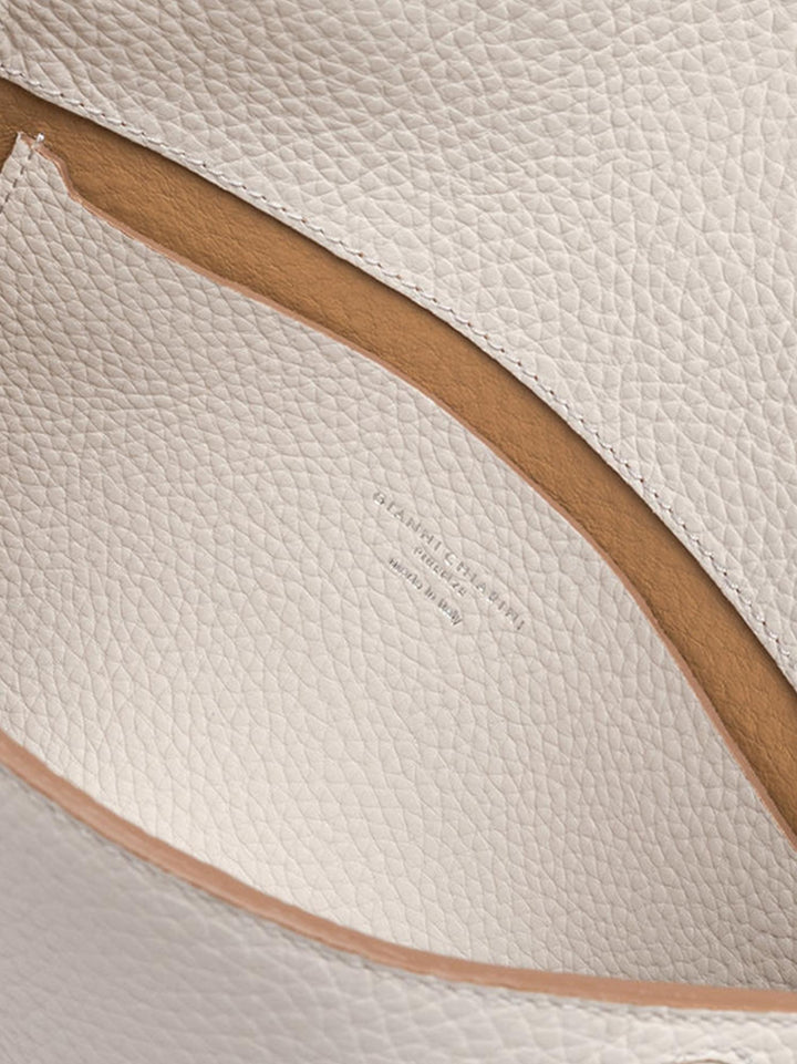 BORSA PENELOPE GRANDE IN PELLE BIANCO SABBIA