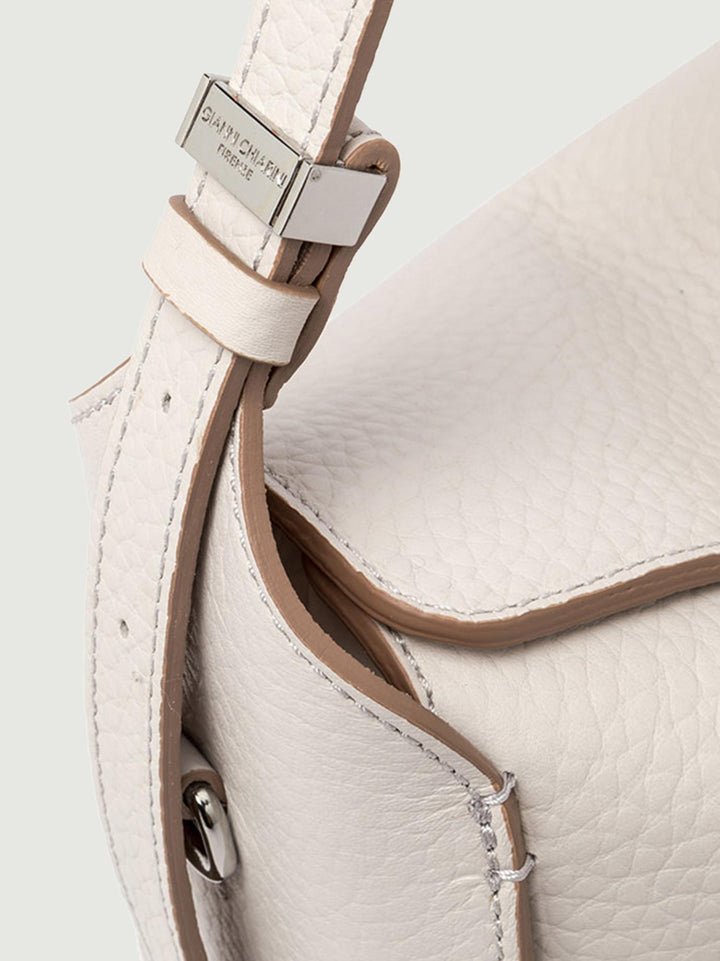 BORSA PENELOPE IN PELLE BIANCO SABBIA