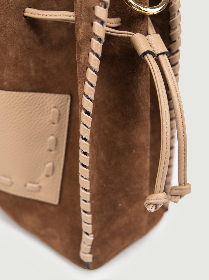 BORSA POCAHONTAS IN CAMOSCIO TAUPE