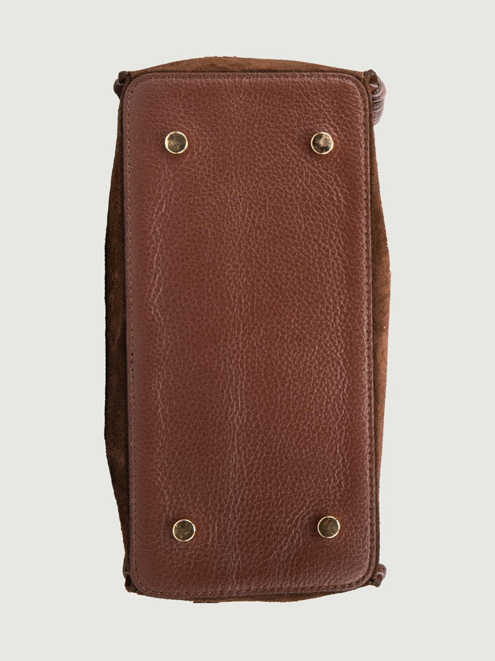 BORSA POCAHONTAS IN CAMOSCIO TESTA MORO