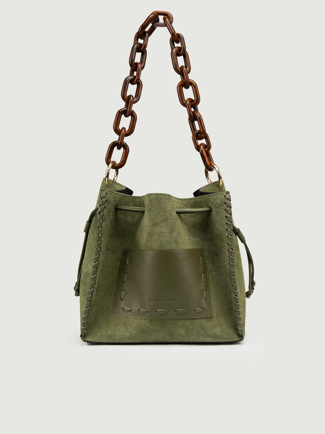 BORSA POCAHONTAS IN CAMOSCIO VERDE
