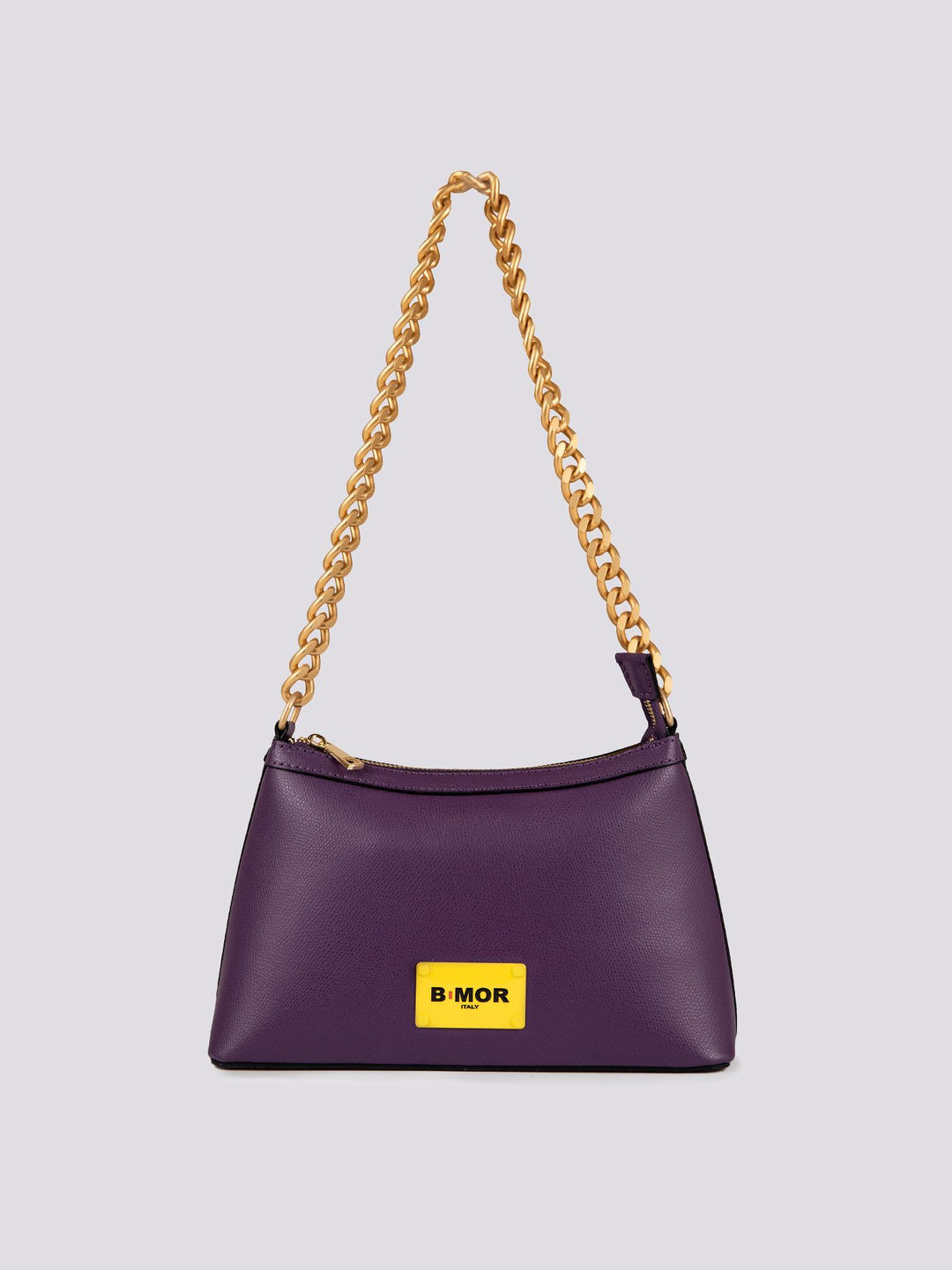 BORSA QUEEN  CON CATENA ORO  IN PELLE VIOLA