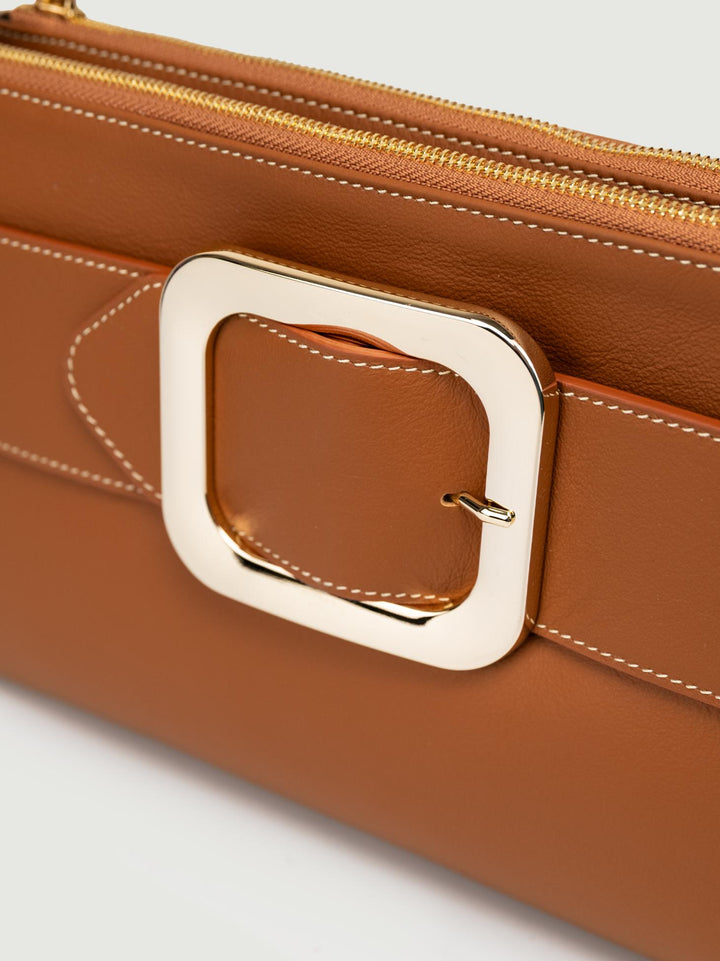 BORSA TRACOLLA IN PELLE CUOIO