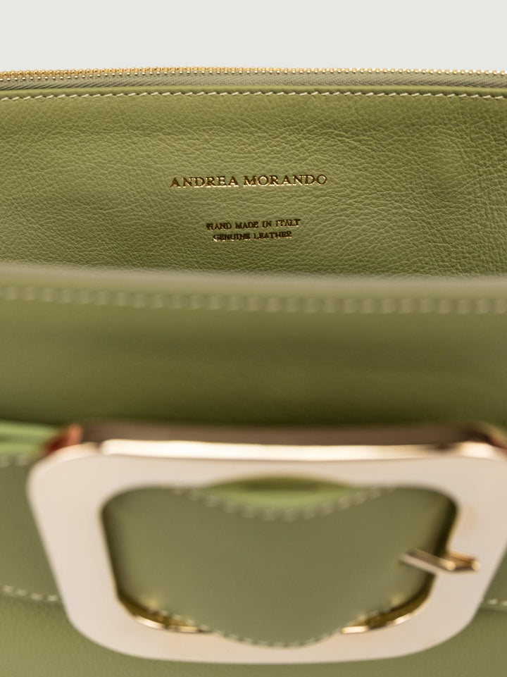 BORSA TRACOLLA IN PELLE PISTACCHIO