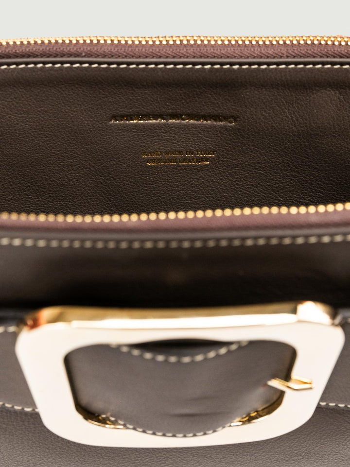 BORSA TRACOLLA IN PELLE TESTA MORO