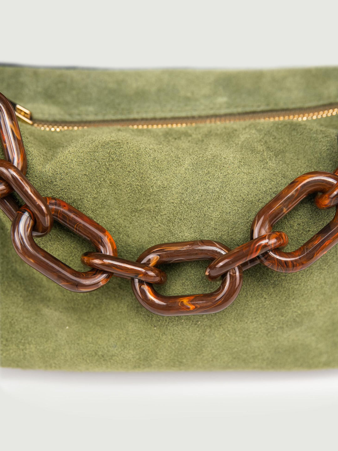BORSA TRUNK IN CAMOSCIO VERDE MILITARE