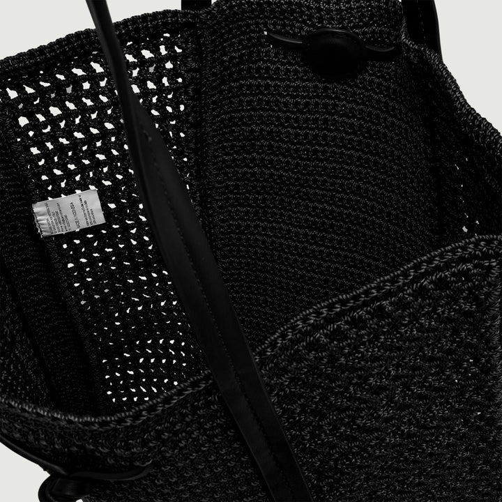 BORSA VICTORIA IN TESSUTO INTRECCIATO NERA