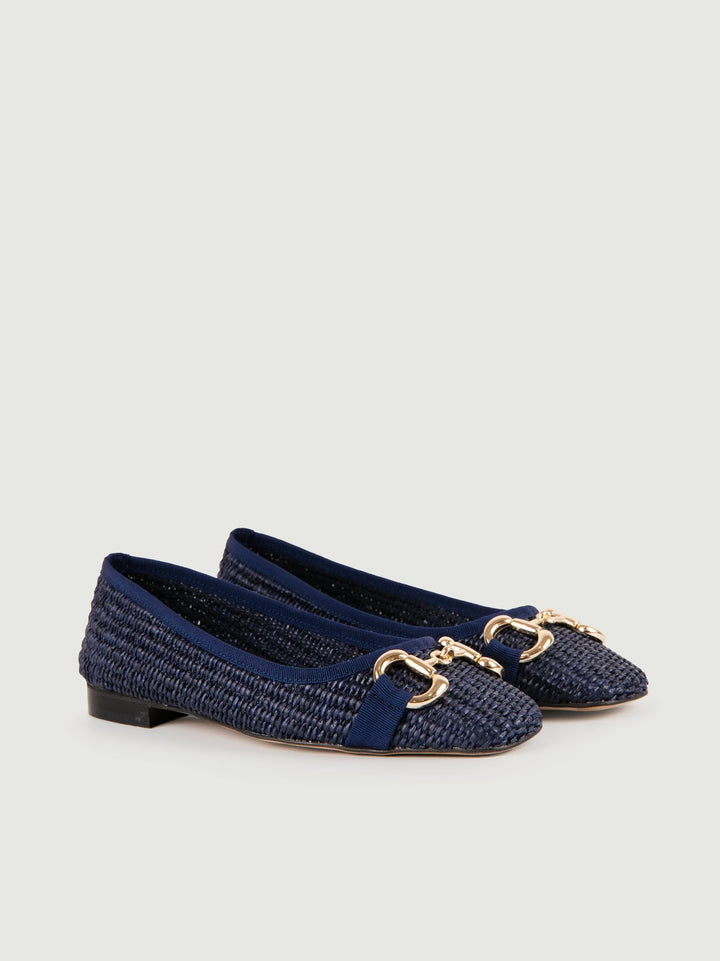 Ballerina in rafia blu navy
