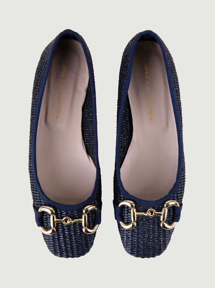 Ballerina in rafia blu navy